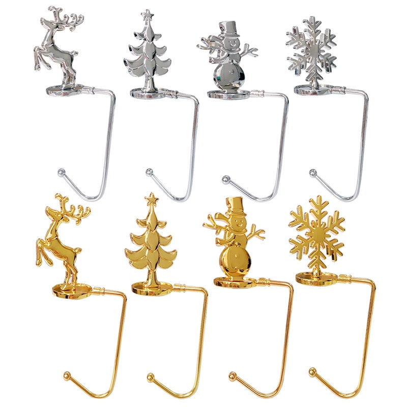 Christmas Fireplace Hook Metal Bag Hook Snowflake Christmas Stocking Hook In Stock