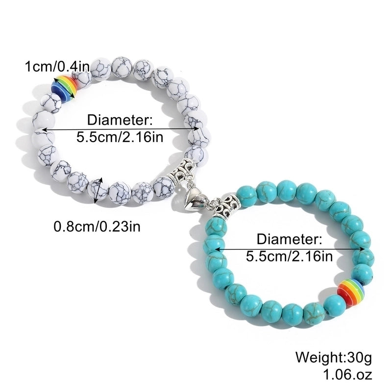 Commute Heart Shape Turquoise Beaded Bracelets