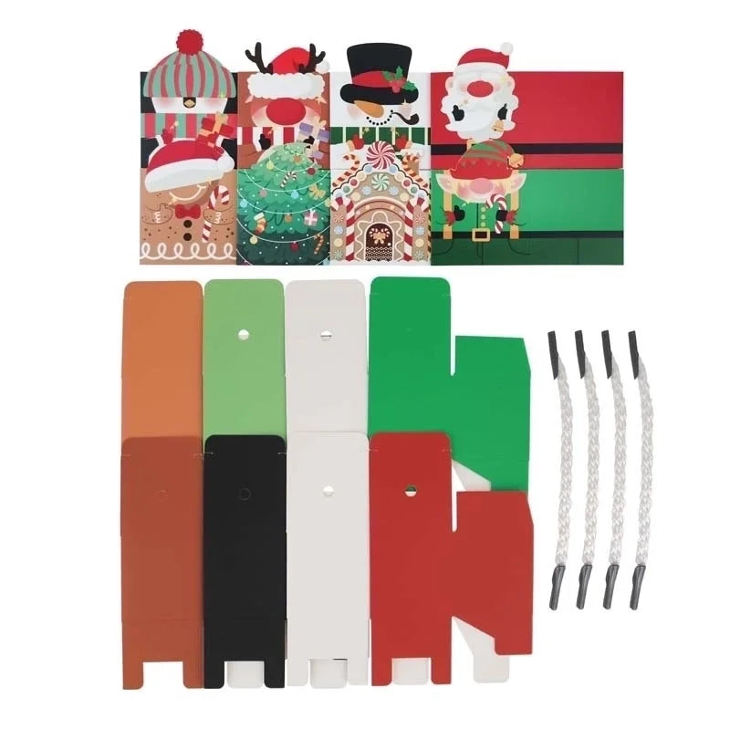 50 Pieces Christmas Cute Cartoon Party Gift Wrapping Supplies