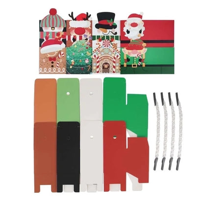 50 Pieces Christmas Cute Cartoon Party Gift Wrapping Supplies