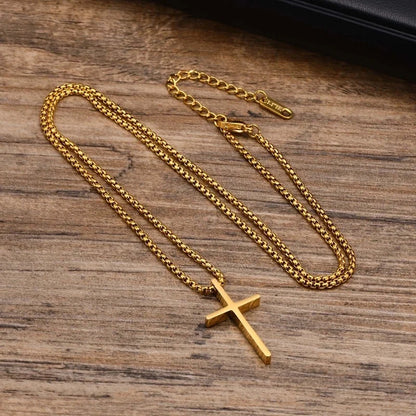 Jewelry Religion Cross 304 Stainless Steel Pendant Necklace