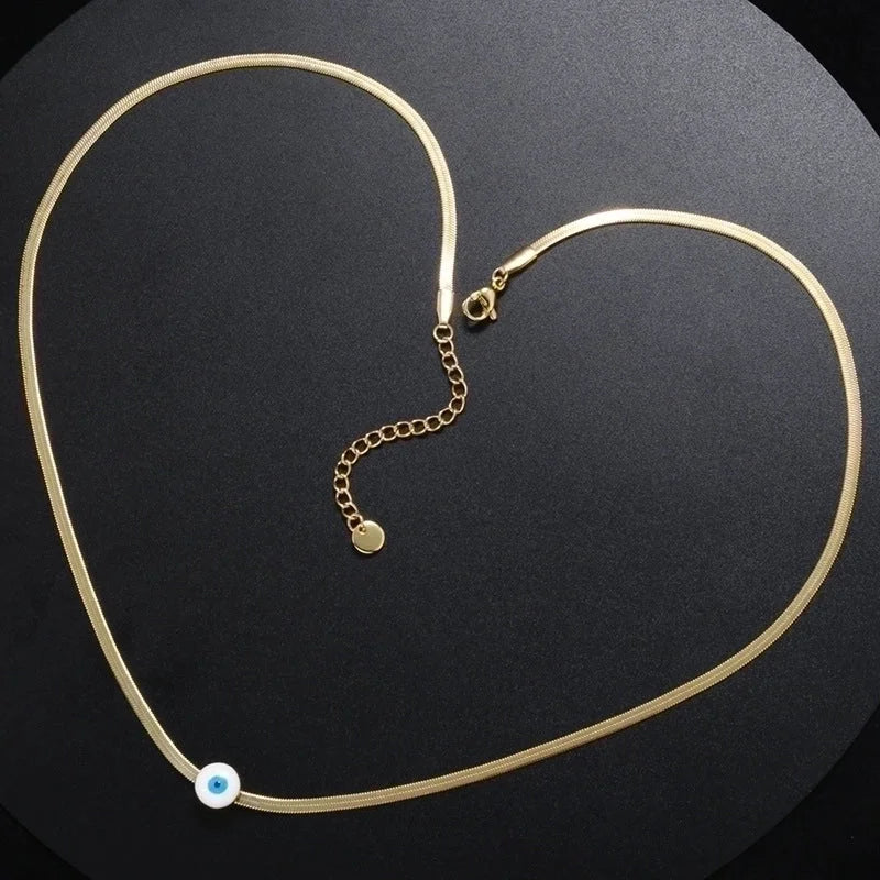 Fashion Devil'S Eye Stainless Steel Plating Necklace