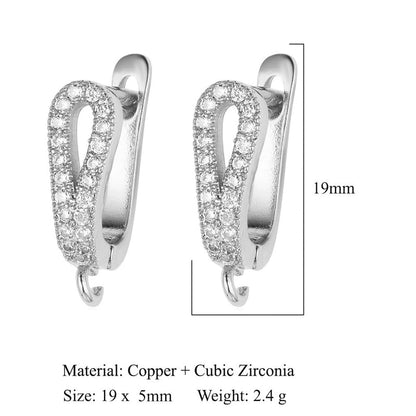 1 Pair Minimalist Solid Color Inlay Copper Zircon Earrings