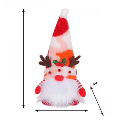 Christmas Decoration Christmas Sequin Lighted Rudolph Doll Christmas Glowing Faceless Gnome Doll Ornament