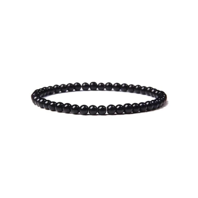 1 Piece Minimalist Round Natural Stone Beaded Bracelets