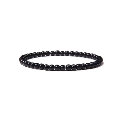 1 Piece Minimalist Round Natural Stone Beaded Bracelets