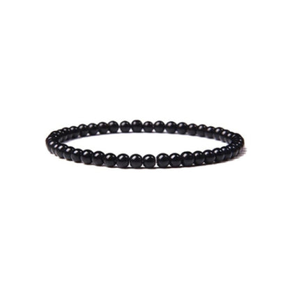1 Piece Minimalist Round Natural Stone Beaded Bracelets