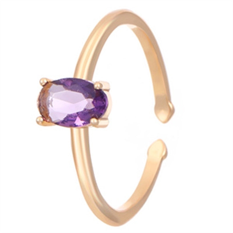 Copper Gold Plated Silver Plated Inlay Geometric Cross Zircon Open Rings