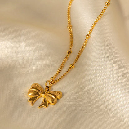 IG Style Butterfly Stainless Steel 18K Gold Plated Necklaces
