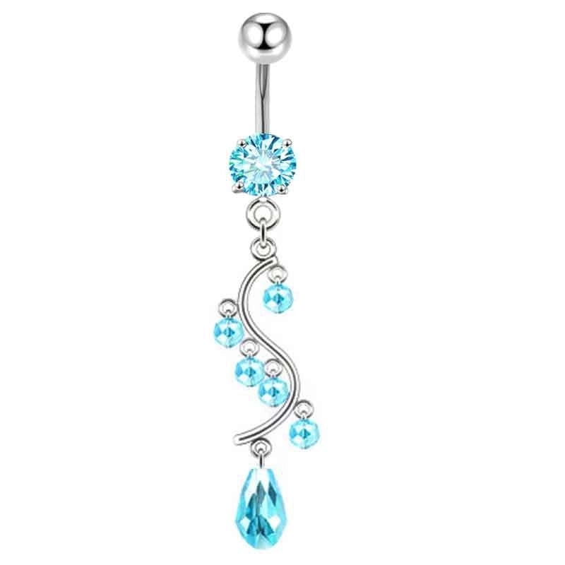 1 Piece Belly Rings Minimalist Color Block 304 Stainless Steel Inlay Zircon