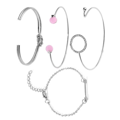 1 Set Minimalist Star Heart Shape Butterfly Stainless Steel Metal 18k Gold Plated Gold Plated Silver Plated Turquoise Rhinestones Zircon Bangle