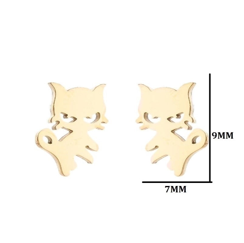Minimalist Dog Cat Plating 304 Stainless Steel Stainless Steel Earrings