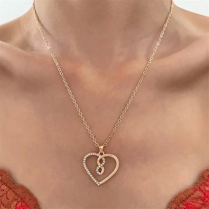 Casual Minimalist Cross Infinity Heart Shape Titanium Steel Copper Plating Hollow Out Inlay Crystal Rhinestones Zircon 18k Gold Plated Gold Plated Silver Plated Pendant Necklace