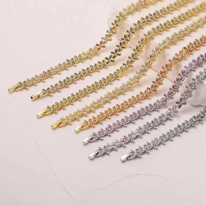 Copper 18K Gold Plated Plating Inlay Butterfly Zircon Bracelets Necklace