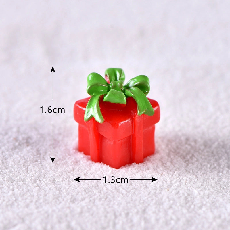 New Christmas Old Man Snowman Micro Landscape Snow Scene Train Box Christmas Socks Small Gift Bells Resin Ornaments