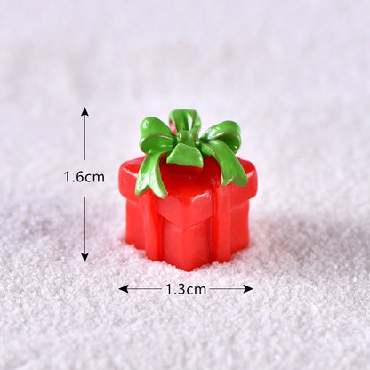 New Christmas Old Man Snowman Micro Landscape Snow Scene Train Box Christmas Socks Small Gift Bells Resin Ornaments