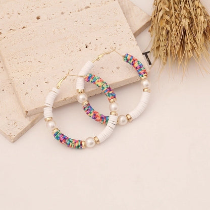 1 Piece Elegant Minimalist Classic Style Geometric Soft Clay 18K Gold Plated Earrings