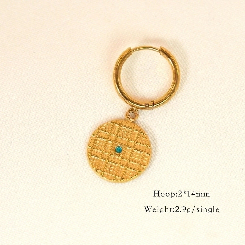 6 Pieces Minimalist Classic Style Heart Shape Plating Inlay 304 Stainless Steel Rhinestones Drop Earrings