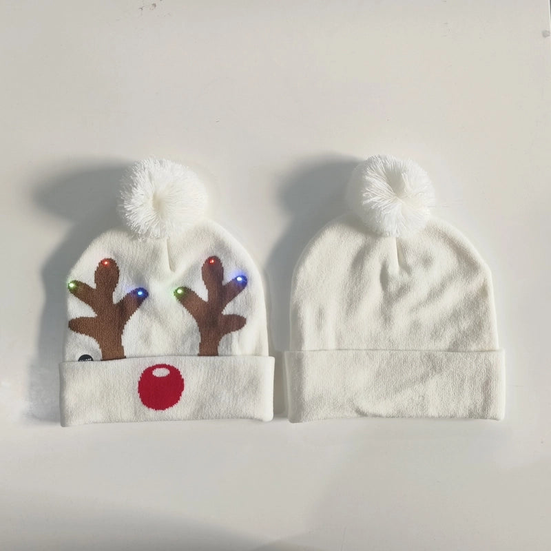 Kid'S IG Style Santa Claus Elk Pom Poms Wool Cap