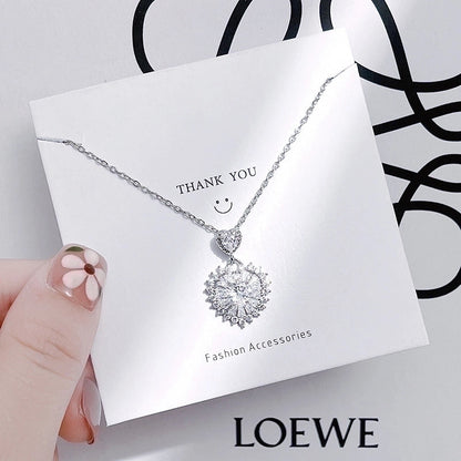 Casual Minimalist Human Flower Titanium Steel Plating Inlay Rhinestones Pearl Pendant Necklace