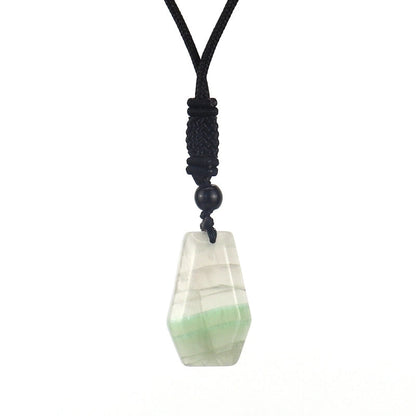Ethnic Style Water Droplets Natural Stone Crystal Agate Pendant Necklace 1 Piece
