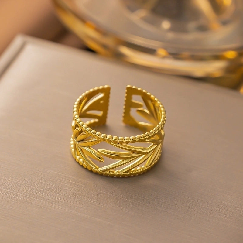 3 Pieces Minimalist Solid Color Titanium Steel Plating Rings