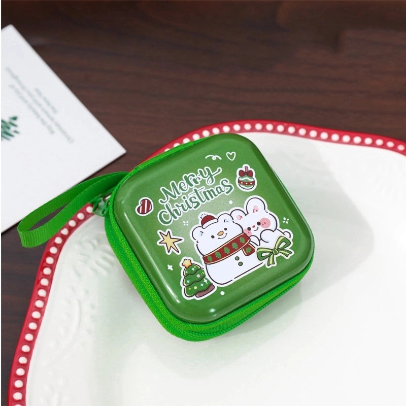 Unisex Animal Christmas Hat Tinplate Zipper Coin Purses