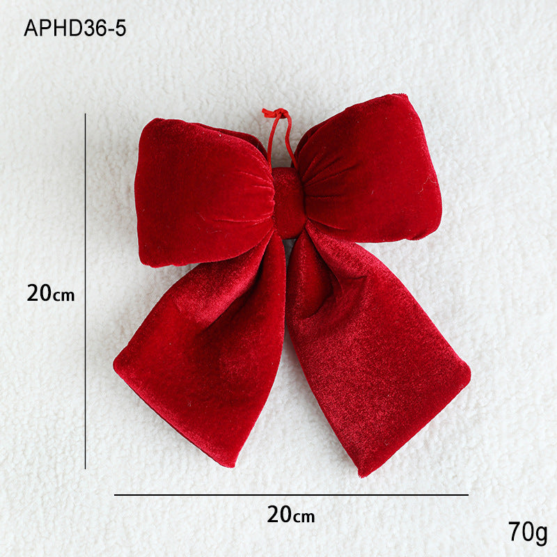 Christmas Bow Red Christmas Pendant Velvet Wedding Decoration Christmas Tree Ornament