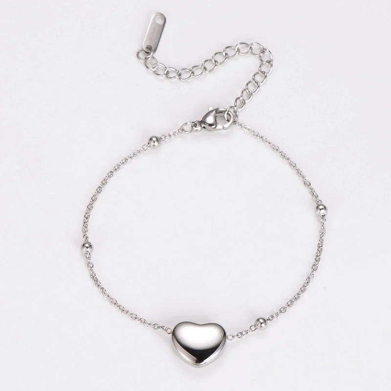 Retro Punk Commute Heart Shape 304 Stainless Steel 18K Gold Plated Rose Gold Plated Jewelry Set