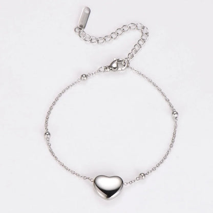 Retro Punk Commute Heart Shape 304 Stainless Steel 18K Gold Plated Rose Gold Plated Jewelry Set