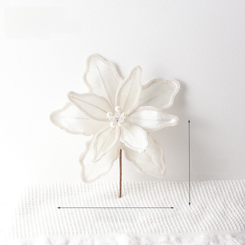 30cm Velvet Red Christmas Flower National Day Decoration Accessories Hanging Diy Vase Arrangement Props