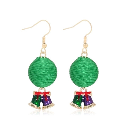 1 Pair Minimalist Christmas Tree Inlay Alloy Zircon Drop Earrings