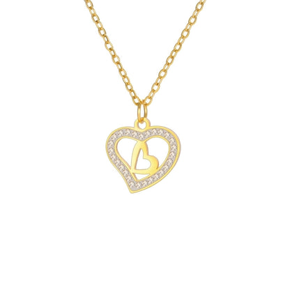 Elegant Heart Shape 304 Stainless Steel Plating Pendant Necklace