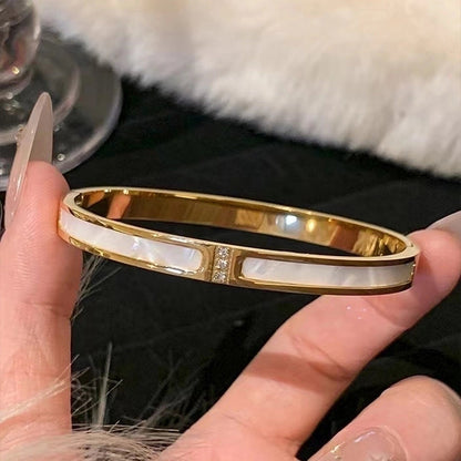 Elegant Minimalist Classic Style Solid Color 304 Stainless Steel Bangle In Bulk