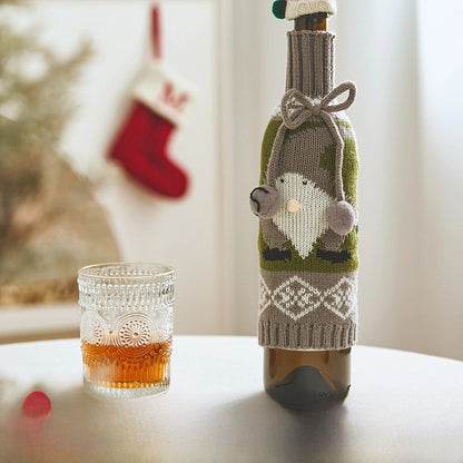 Doll Christmas Hat Decorations Santa Claus Mini Wine Bottle Cap Props Shop Atmosphere Scene Layout Accessories