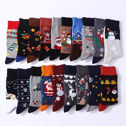 10 Pairs Haichin Christmas Mid-calf Socks For Men Trendy Brand Christmas Socks For Women Santa Claus Trendy Socks