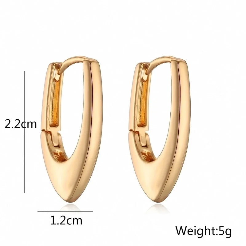 1 Pair Minimalist Commute Geometric Copper 18K Gold Plated Earrings