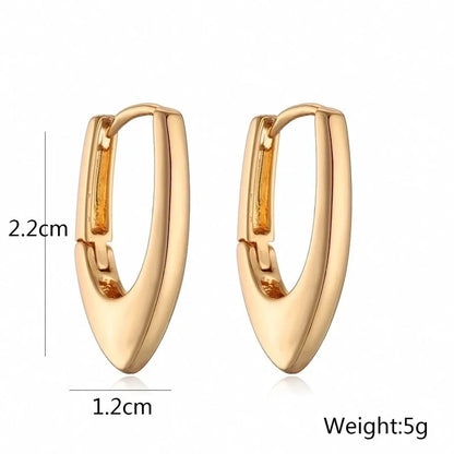 1 Pair Minimalist Commute Geometric Copper 18K Gold Plated Earrings