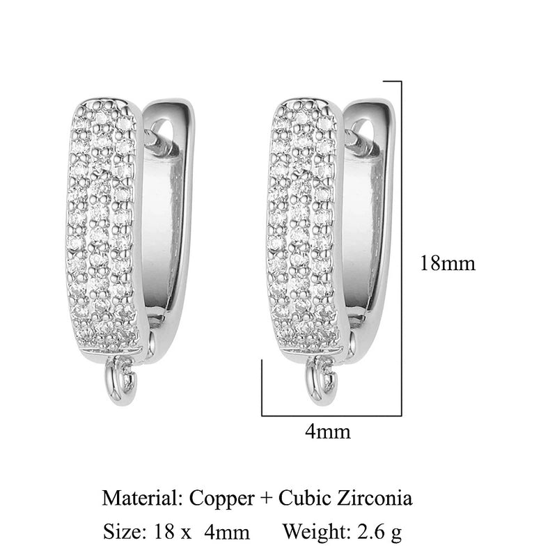 1 Pair Minimalist Solid Color Inlay Copper Zircon Earrings