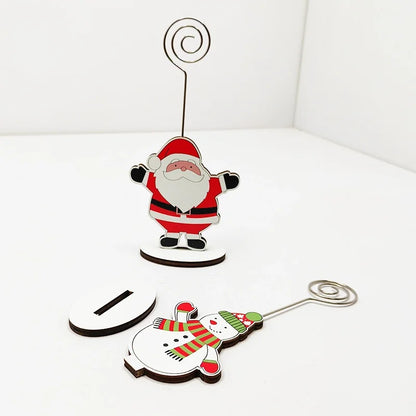 Christmas Cute Penguin Santa Claus Snowman Wood Holiday Office Home Ornaments Decorations Table Decoration