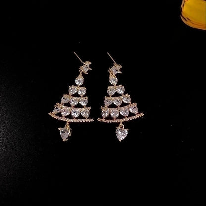 1 Pair Christmas Elegant Christmas Tree Plating Copper Ear Studs