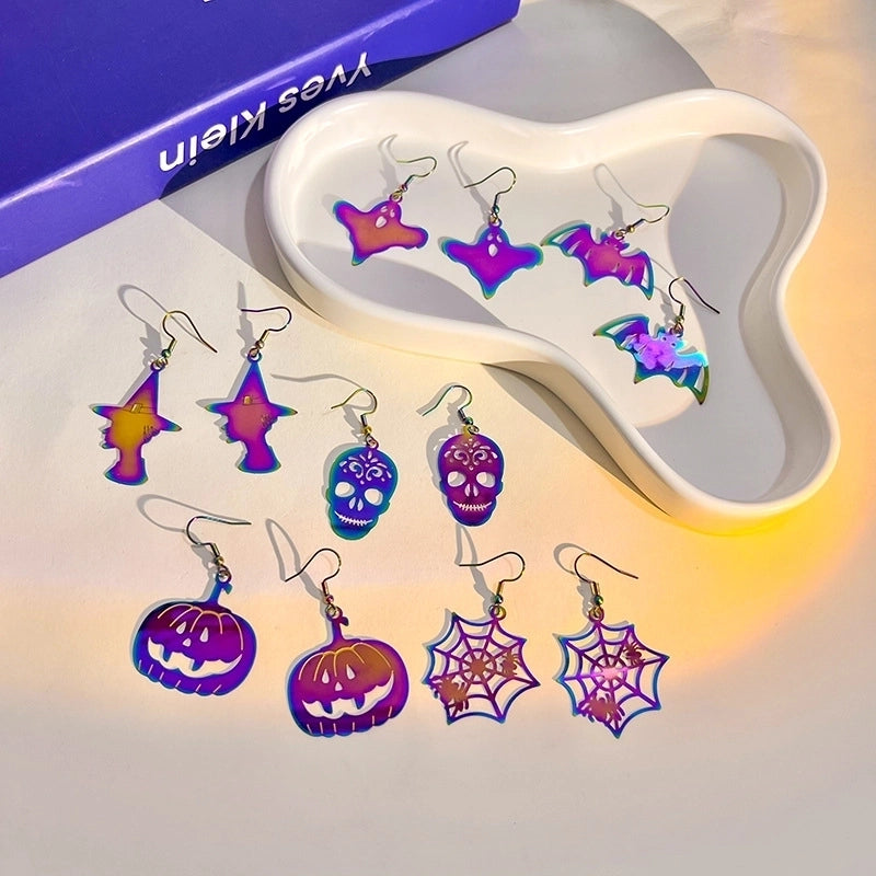 1 Pair Halloween Funny Bat Plating Copper K Gold Plated Drop Earrings