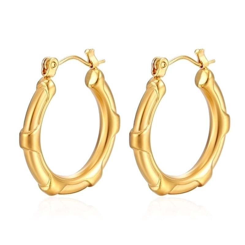 1 Pair Minimalist Classic Style Solid Color Plating 201 Stainless Steel 18K Gold Plated Earrings