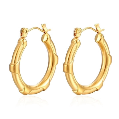 1 Pair Minimalist Classic Style Solid Color Plating 201 Stainless Steel 18K Gold Plated Earrings