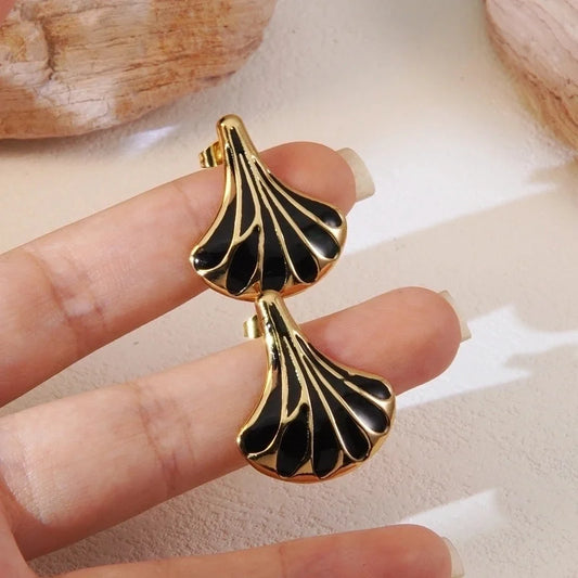 1 Pair Vintage Style Luxurious French Style Geometric Inlay 304 Stainless Steel Acrylic Imitation Gold Ear Studs