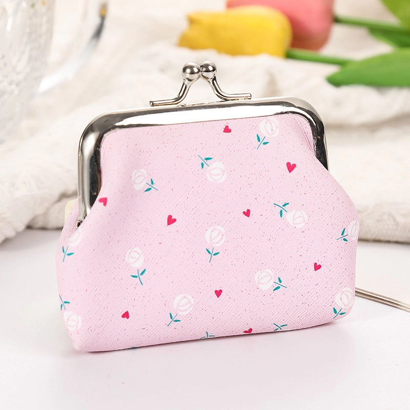 Women's Plant Pu Leather Buckle Kids Wallets