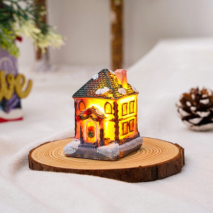 Christmas Small Ornaments Holiday Decorations Christmas Eve House Micro Landscape Luminous Desktop Window Scene Layout Gift