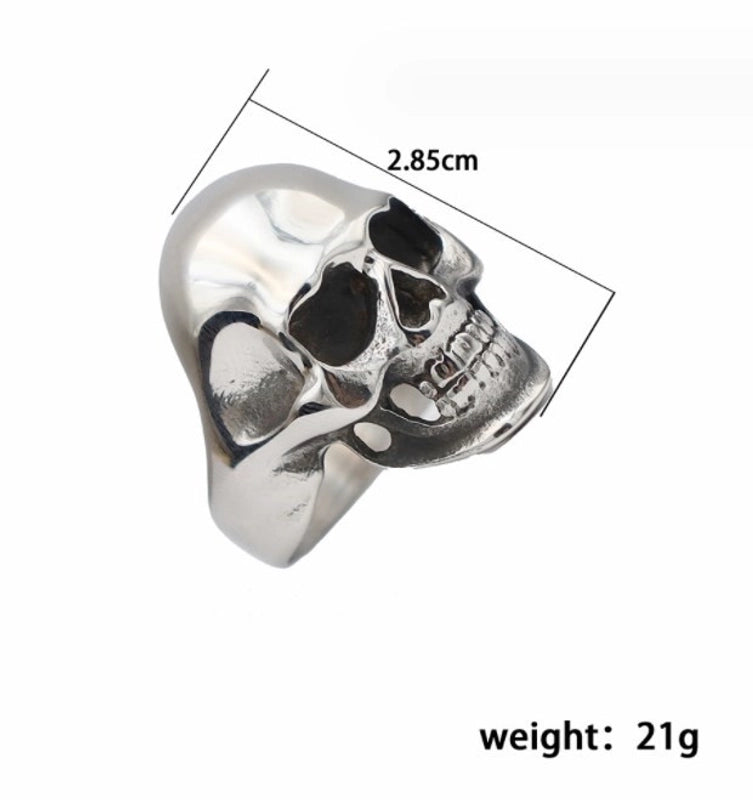 Vintage Style Punk Geometric Skull Stainless Steel Plating Halloween Men'S Rings