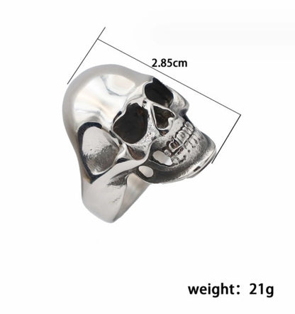 Vintage Style Punk Geometric Skull Stainless Steel Plating Halloween Men'S Rings