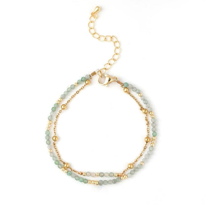 Elegant Geometric 304 Stainless Steel Semi-precious Stone Bracelets In Bulk